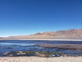 Lake mountain blue clean sky water salt saline Royalty Free Stock Photo