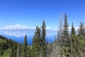 Lake and mountain landscape under blue sky Royalty Free Stock Photo