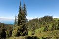 Lake and mountain landscape under blue sky Royalty Free Stock Photo