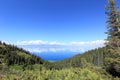 Lake and mountain landscape under blue sky Royalty Free Stock Photo