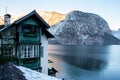 Lake and Mountain in Small alpine village in Hallstatt, Austria Royalty Free Stock Photo