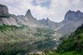 Lake of Mountain Spirits and a beautiful mountain range in the Ergaki Natural Park Royalty Free Stock Photo