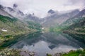 Lake of Mountain Spirits and a beautiful mountain range in the Ergaki Natural Park Royalty Free Stock Photo