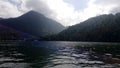 Lake mountain telaga sarangan, indonesia Royalty Free Stock Photo