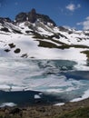 Lake and mountains in the French Alps Royalty Free Stock Photo