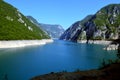 Lake between the mountains near the road