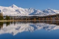 Lake mountains reflection snow autumn Royalty Free Stock Photo