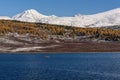 Lake mountains snow autumn Royalty Free Stock Photo