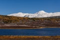 Lake mountains snow autumn Royalty Free Stock Photo