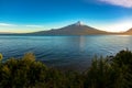 Lake, mountains and volcano beautiful landscape, Chile, Patagonia, South America Royalty Free Stock Photo