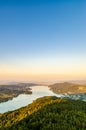 Lake and mountains at Worthersee Karnten Austria tourist spot Royalty Free Stock Photo