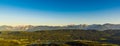 Lake and mountains at Worthersee Karnten Austria. View from Pyramidenkogel tower on lake and Klagenfurt the area Royalty Free Stock Photo