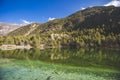 Emerald Lake Mricho Tal near Pisang. Himalaya mountains. Nepal, Annapurna circuit trek