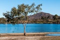 Lake Murray with Cowles Mountain in San Diego Royalty Free Stock Photo