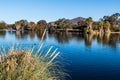 Lake Murray with Cowles Mountain in San Diego, California Royalty Free Stock Photo