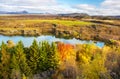 Lake Myvatn in Northern Iceland. Quiet autumn landscape