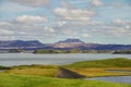 Lake Myvatn summer landscape Royalty Free Stock Photo