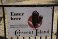 Lake Naivasha, Kenya - March 4, 2023: Sign to enter Crescent Island for a walking safari