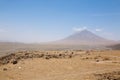 Lake Natron area landscape, Tanzania, Africa. Ol Doinyo Lengai volcano