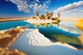 Lake with natural salt in the Siwa oasis