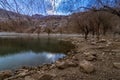 Lake in Nature Frame - Nako Village, Kinnaur Valley, Himachal Pradesh Royalty Free Stock Photo