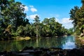 Lake near Historic building in Angkor wat Thom Cambodia