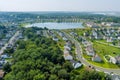 Lake near the small American town residential community in Sayreville New Jersey US Royalty Free Stock Photo