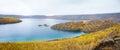 Lake Nemrut in caldera of volcano Royalty Free Stock Photo