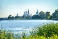 Lake Nero and monastery of St.Jacob Saviou in, Rostov, Golden ring, Russia Royalty Free Stock Photo