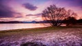 Lake in New Zealand outback, lake Aoraki Mount Cook National Park Royalty Free Stock Photo