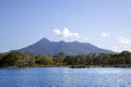 Lake Nicaragua on a background an active volcano Concepcion