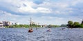 Lake Nizhny Kaban in the city of Kazan with a view of the Apanaevskaya Mosque