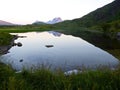 Lake in the north of Norway, Lofoten in the sommar evening Royalty Free Stock Photo