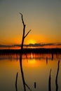 Sunrise At Lake Nuga Nuga, Queensland, On A Still, Calm Morning.
