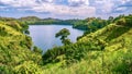 Lake Nyinambuga, a volcanic crater lake in Uganda. Royalty Free Stock Photo