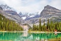 Lake O`Hara at Sargent`s Point in the Canadian Rockies of Yoho National Park Royalty Free Stock Photo