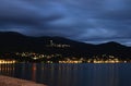 Lake Ohrid and city light at night Royalty Free Stock Photo