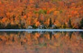 Lake Ouimet landscape near Mont Tremblant in Quebec. Royalty Free Stock Photo