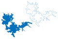 Lake OulujÃÂ¤rvi Republic of Finland map vector illustration, scribble sketch OulujÃÂ¤rvi, Oulu or Kainuu Sea map