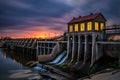 Lake Overholser Dam in Oklahoma City Royalty Free Stock Photo