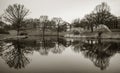 Lake in the park, Aarhus University, Denmark Royalty Free Stock Photo