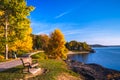 Lake and Park During Autumn Royalty Free Stock Photo