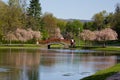 Lake Park Bridge in Spring Royalty Free Stock Photo