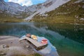 Lake partnun with rowing boats Royalty Free Stock Photo