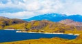 Lake Pehoe, Torres del Paine National Park, Patagonia, Chile, South America. Copy space for text Royalty Free Stock Photo