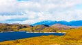 Lake Pehoe, Torres del Paine National Park, Patagonia, Chile, South America. Copy space for text Royalty Free Stock Photo