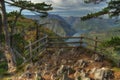 Lake Perucac view above from viewpoint Banjska Stena, mountain Tara, Western Serbia