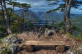 Lake Perucac view above from viewpoint Banjska Stena, mountain Tara, Western Serbia Royalty Free Stock Photo