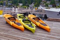 Lake pier, kayaks for rent. Kirkland. Lake Washington