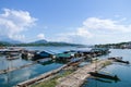 Lake pier,nature.Blue Sky,Natural Background.Artistic Wallpaper,Nature thailand Royalty Free Stock Photo